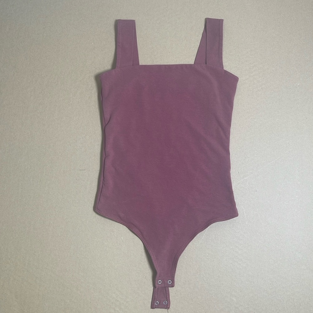 Abercrombie & Fitch Brown Bodysuit Top with Square Neckline
